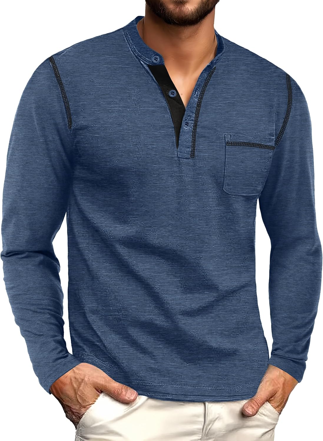 Sailwind Men's Henley Shirts Long