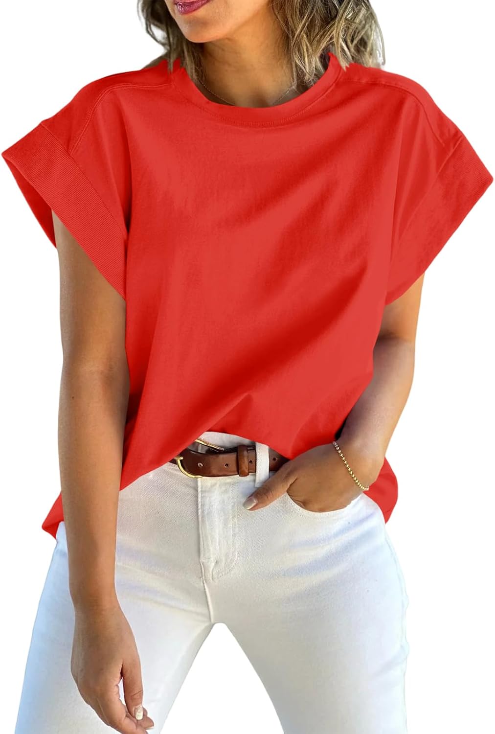 Tankaneo Womens Summer Cap Sleeve