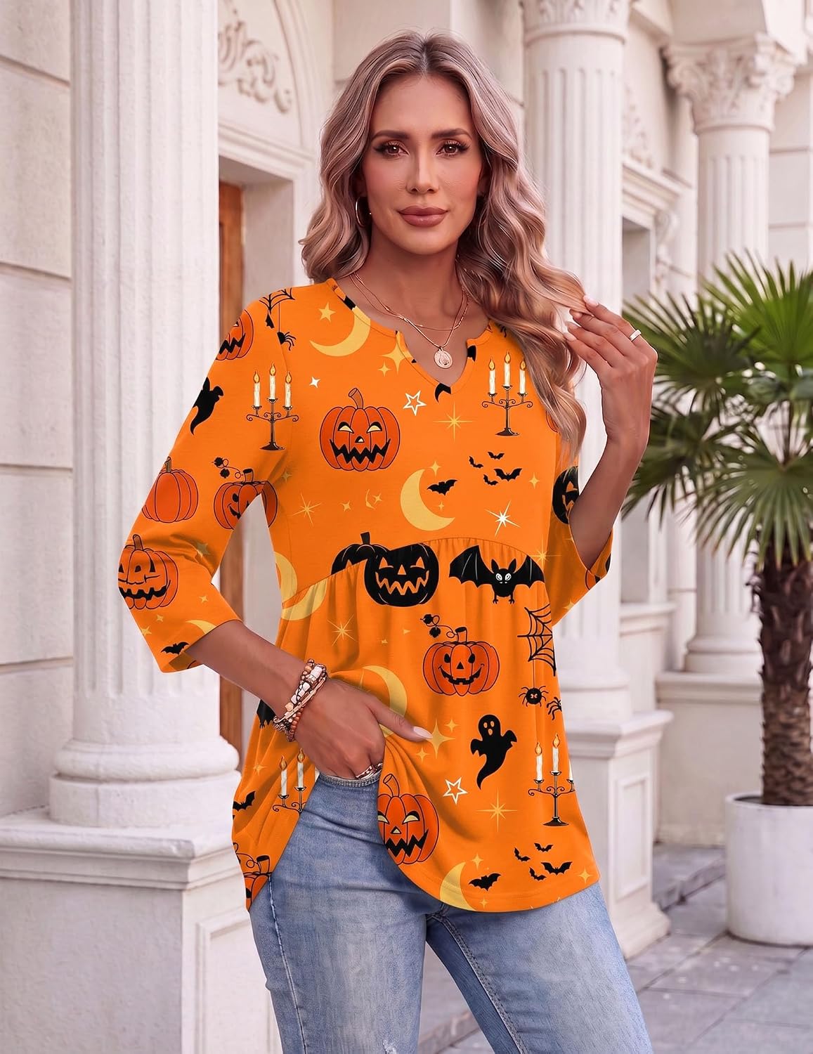 Zeagoo 3/4 Length Sleeve Womens