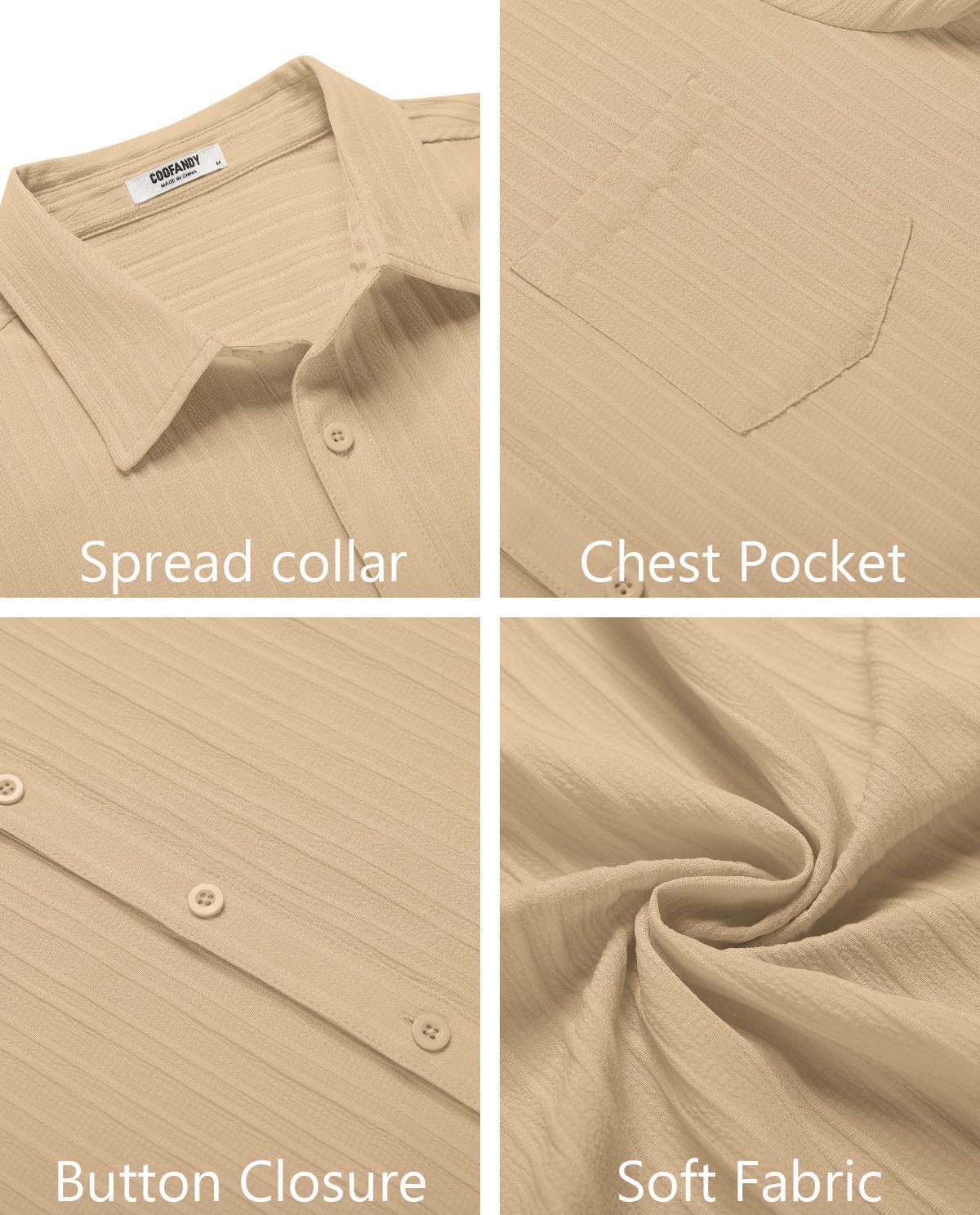 COOFANDY Men's Casual Button Down