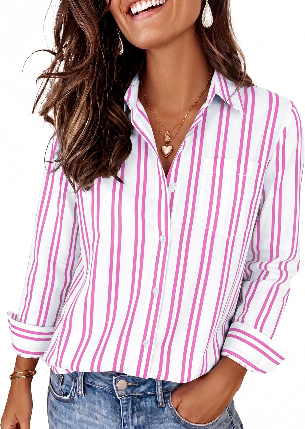 hearain Super Soft Striped Button