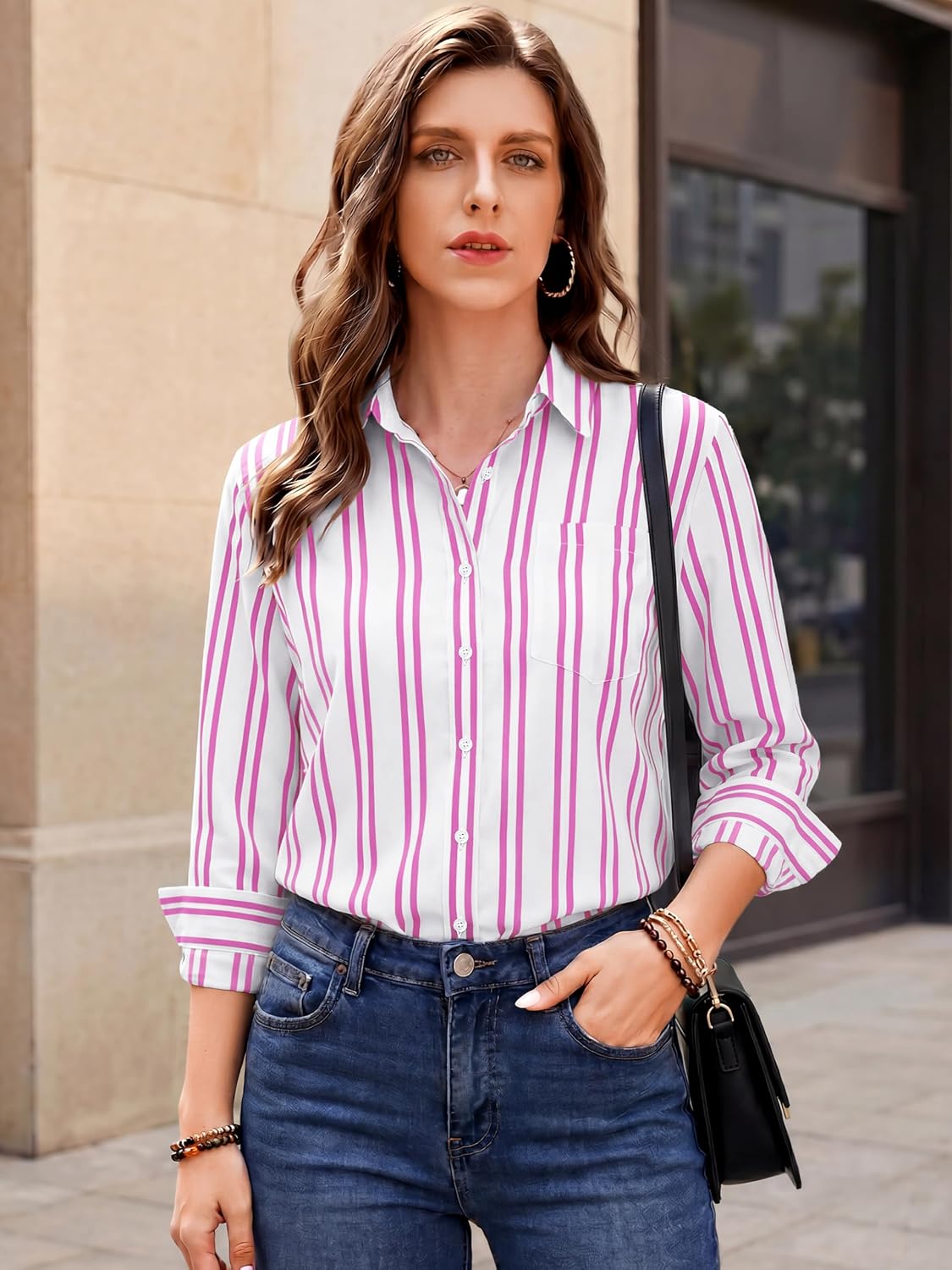 hearain Super Soft Striped Button