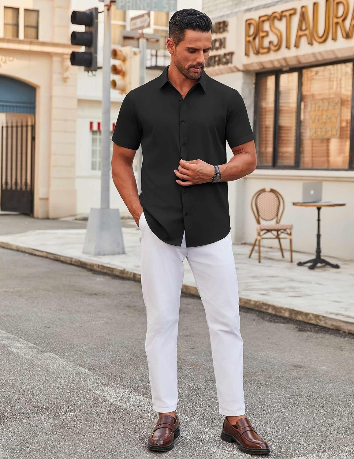 COOFANDY Men's Stretch Dress Shirts