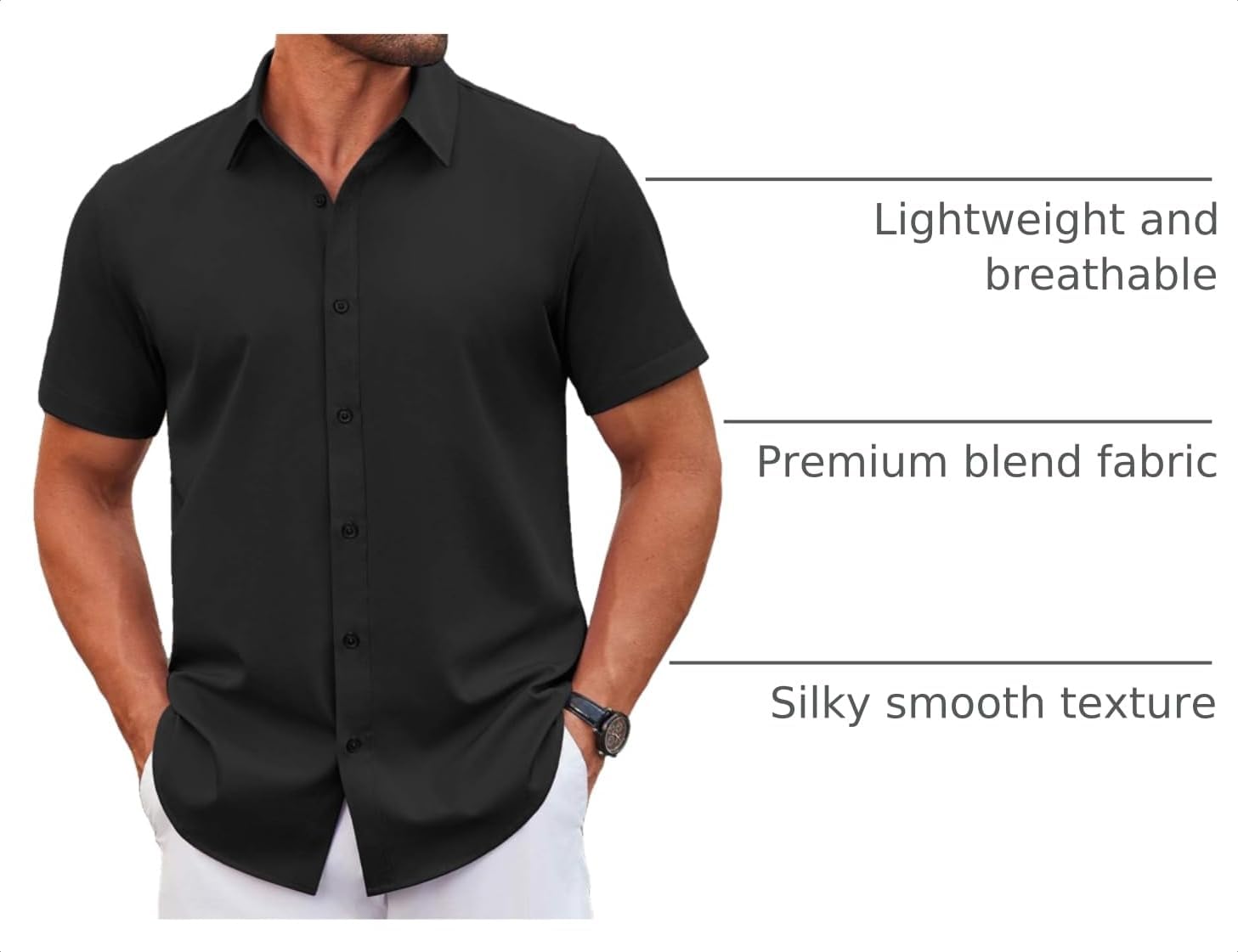 COOFANDY Men's Stretch Dress Shirts