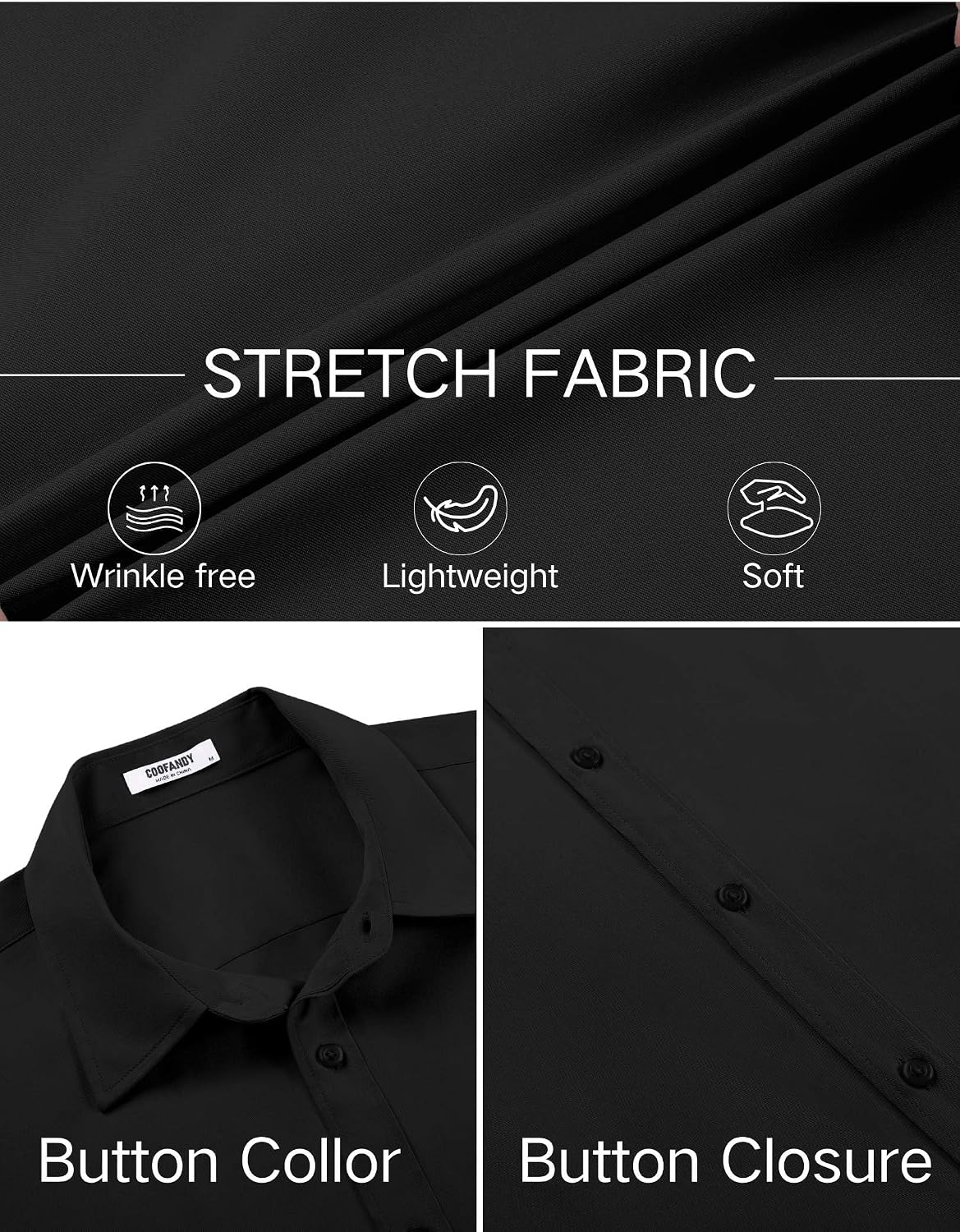 COOFANDY Men's Stretch Dress Shirts