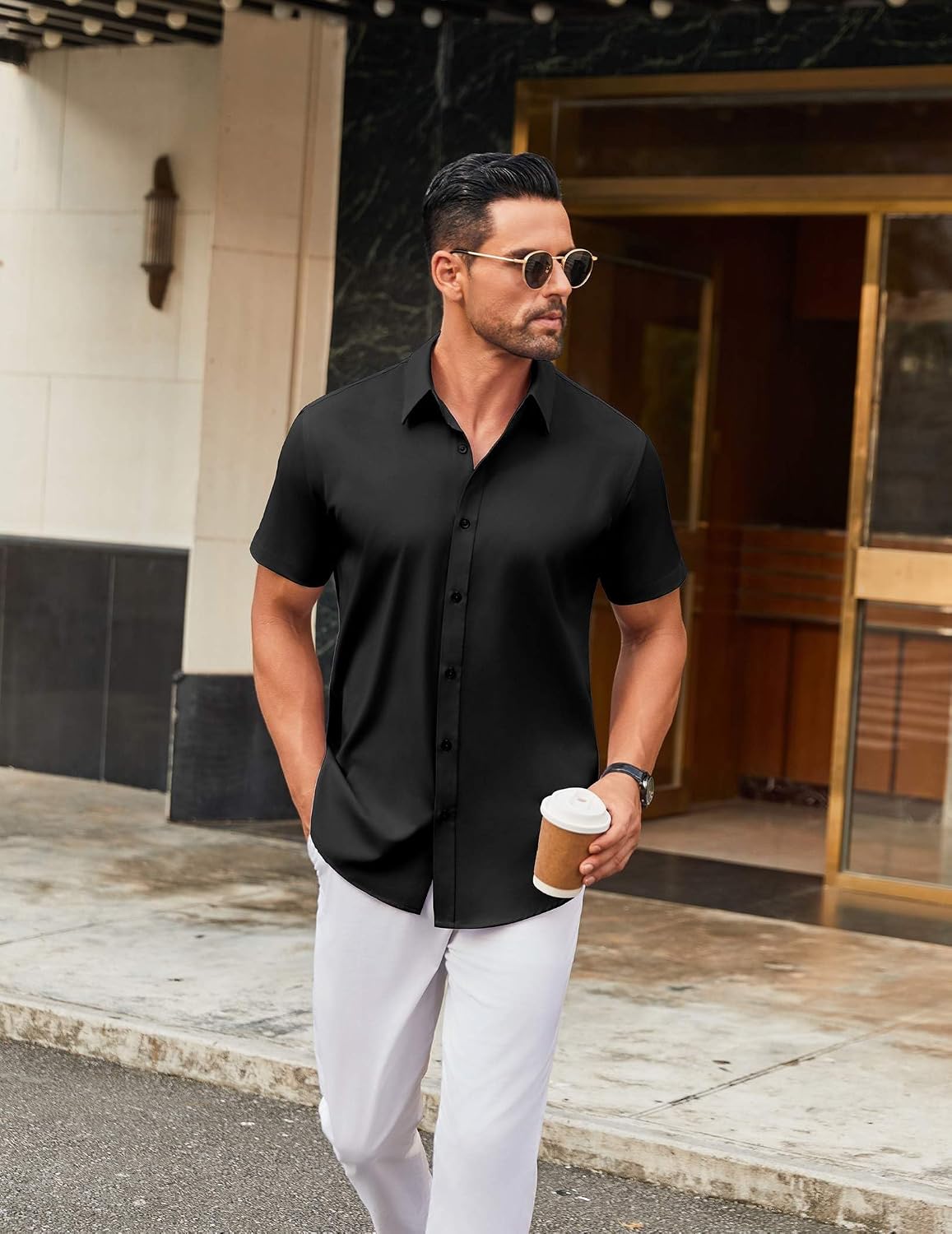 COOFANDY Men's Stretch Dress Shirts