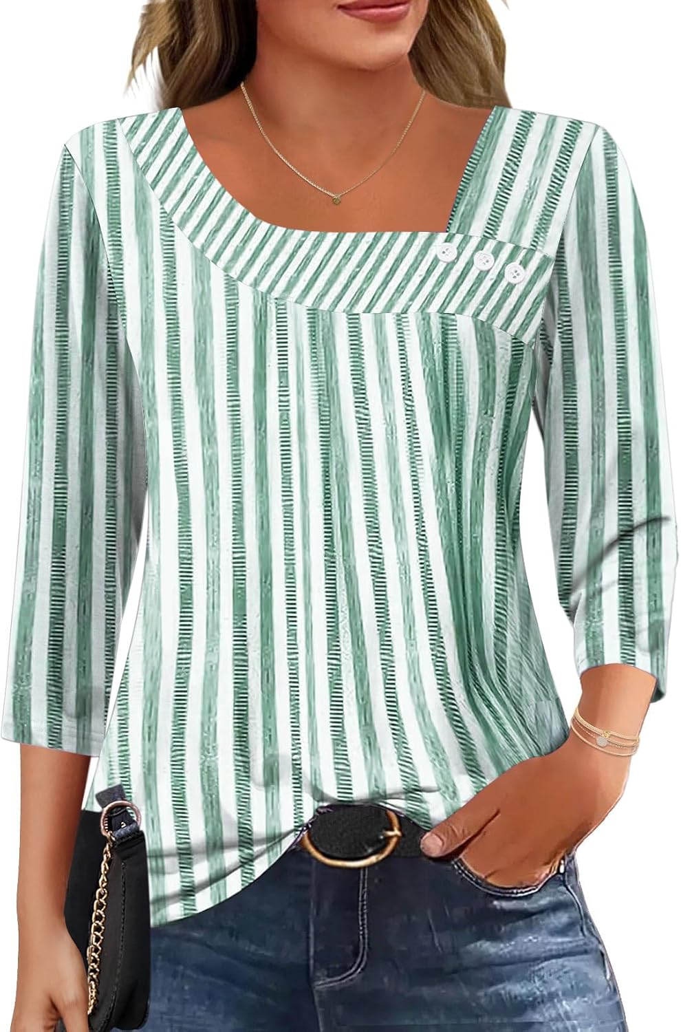 LOMON Womens 3/4 Length Sleeve