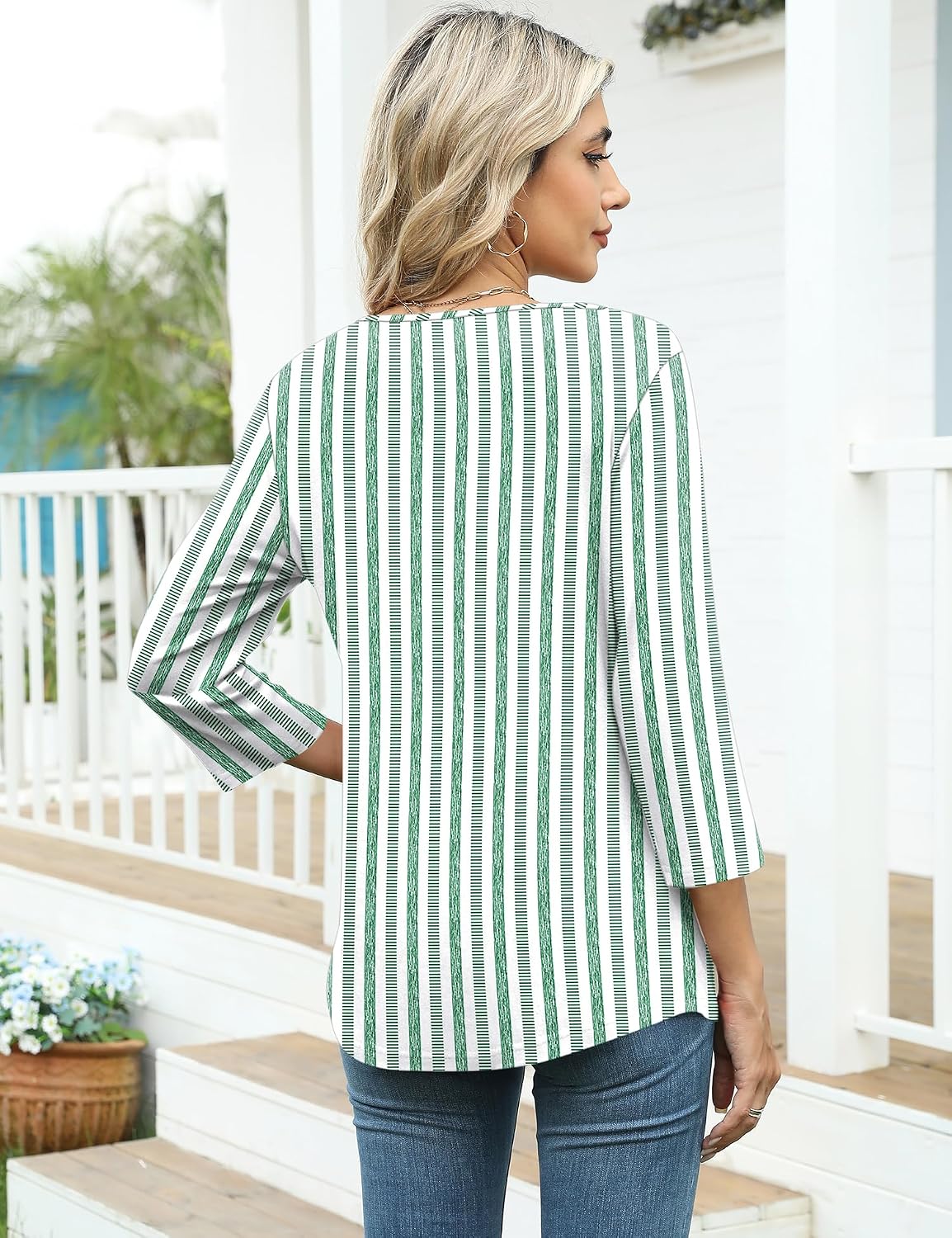 LOMON Womens 3/4 Length Sleeve
