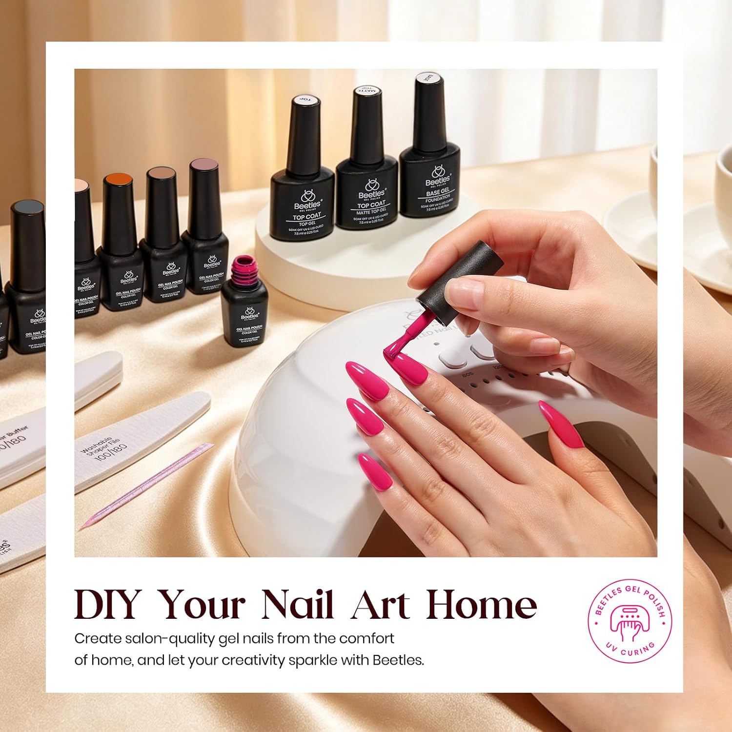 Beetles Fall Gel Nail Polish Set, 23Pcs Brown Burgundy Red Nude Pink - Image 6