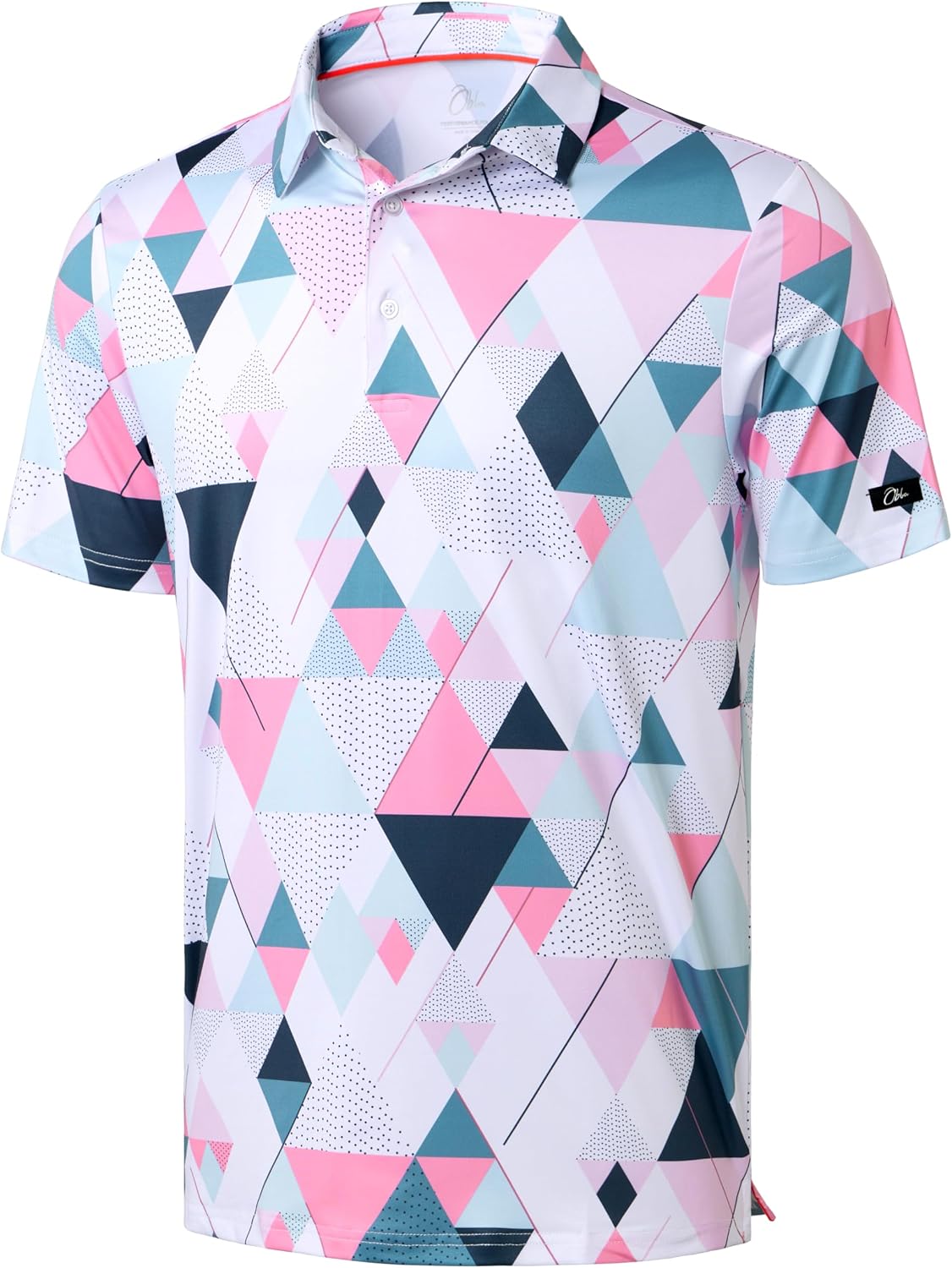 Obla Men's Golf Polo Shirts Print Short Sleeve Dry Fit Collared Shirt