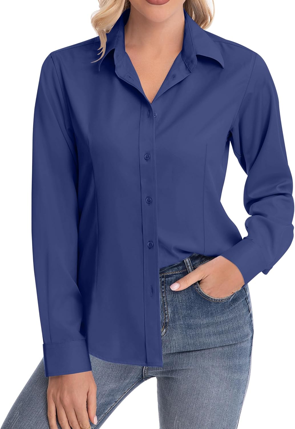 siliteelon Womens Classic-Fit Dress Shirts