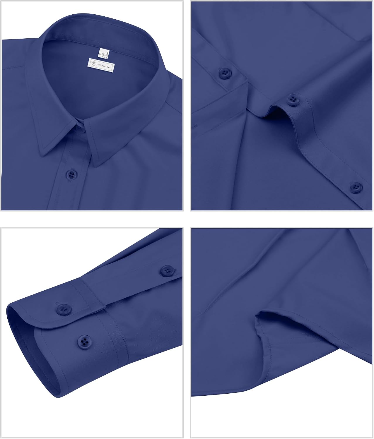 siliteelon Womens Classic-Fit Dress Shirts