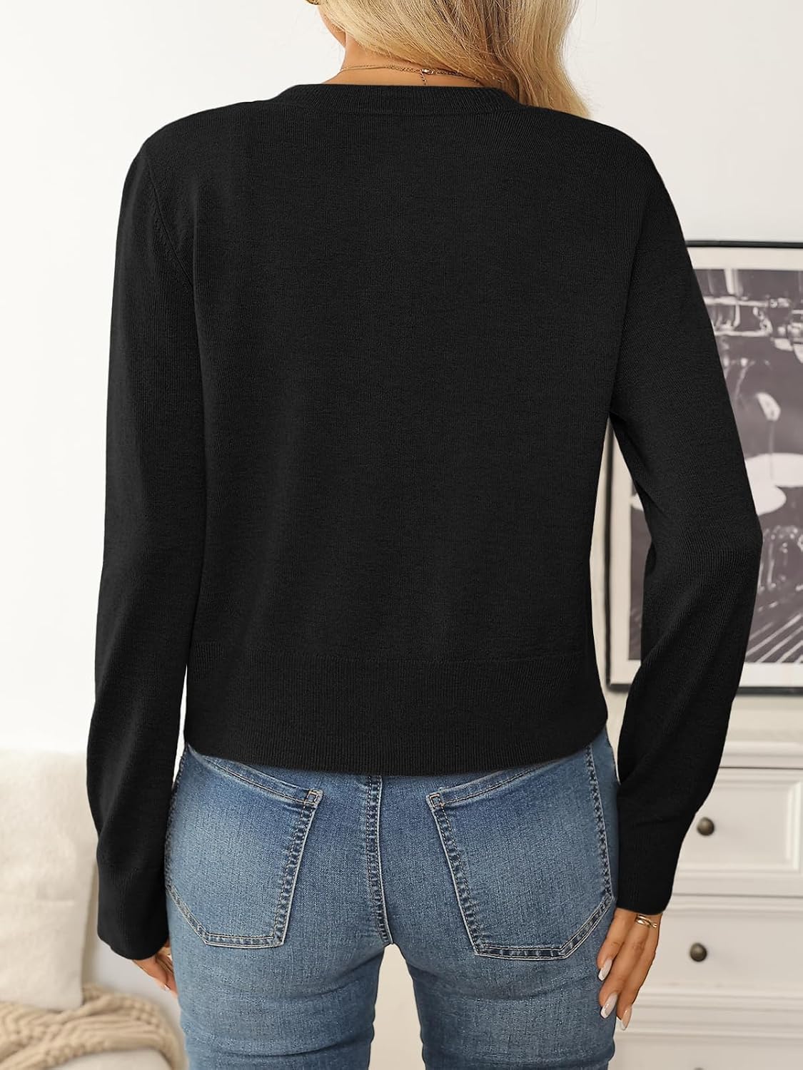 LILLUSORY Cropped Lightweight Cardigan Sweaters Women - Image 4