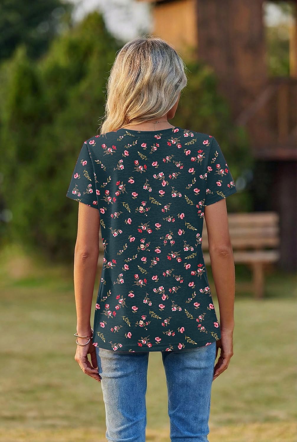Zeagoo Womens V-Neck Tops Summer Casual Short Sleeve Tshirts S-3XL - Image 5