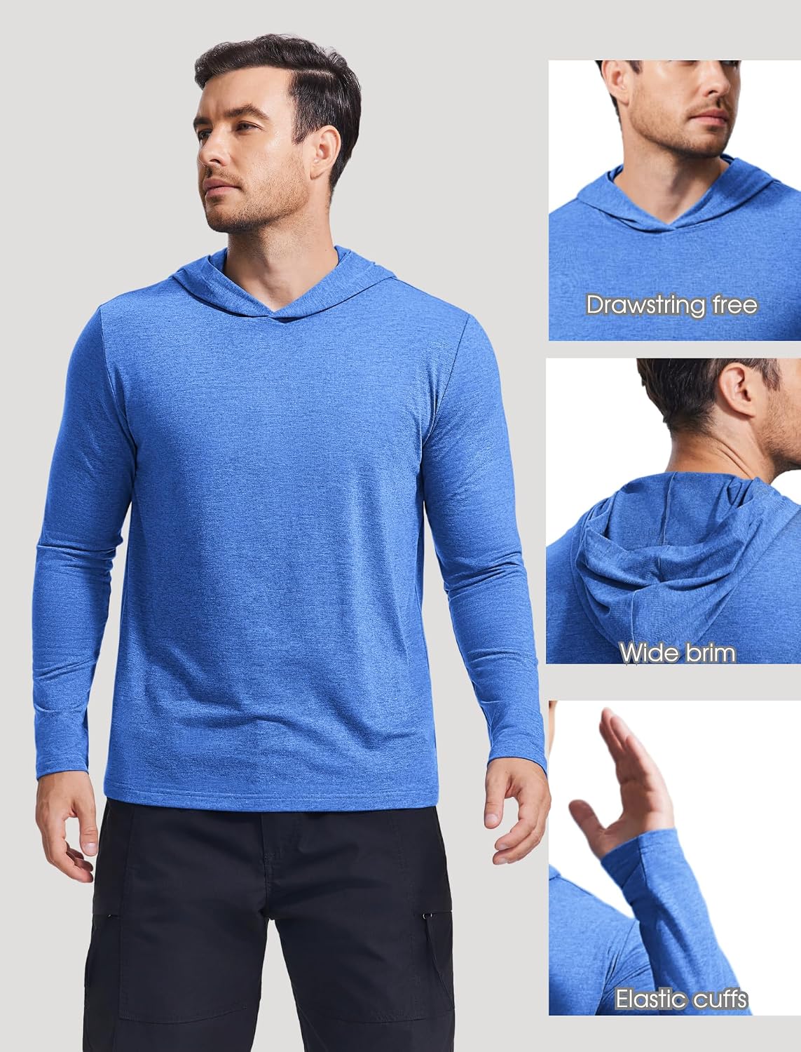 PINSPARK Men's Lightweight Pullover Hoodie Long Sleeve Sweatshirt - Image 6