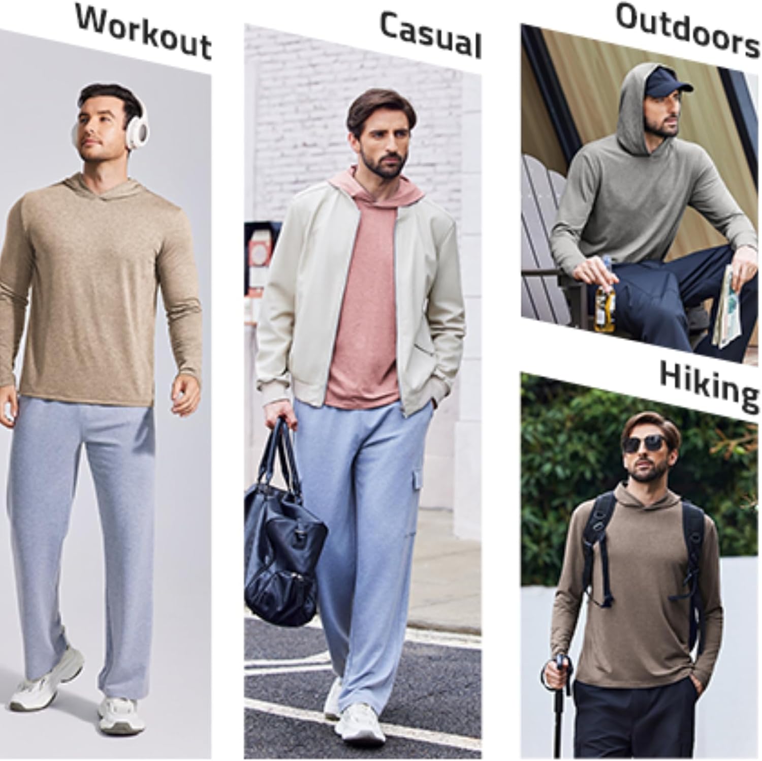PINSPARK Men's Lightweight Pullover Hoodie Long Sleeve Sweatshirt - Image 7