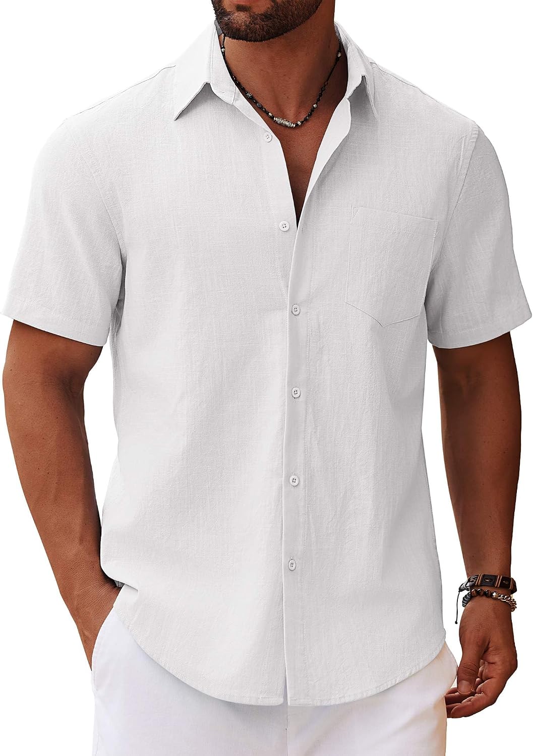 COOFANDY Men's Button Down Short