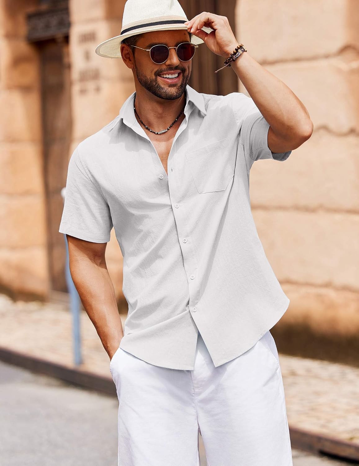 COOFANDY Men's Button Down Short