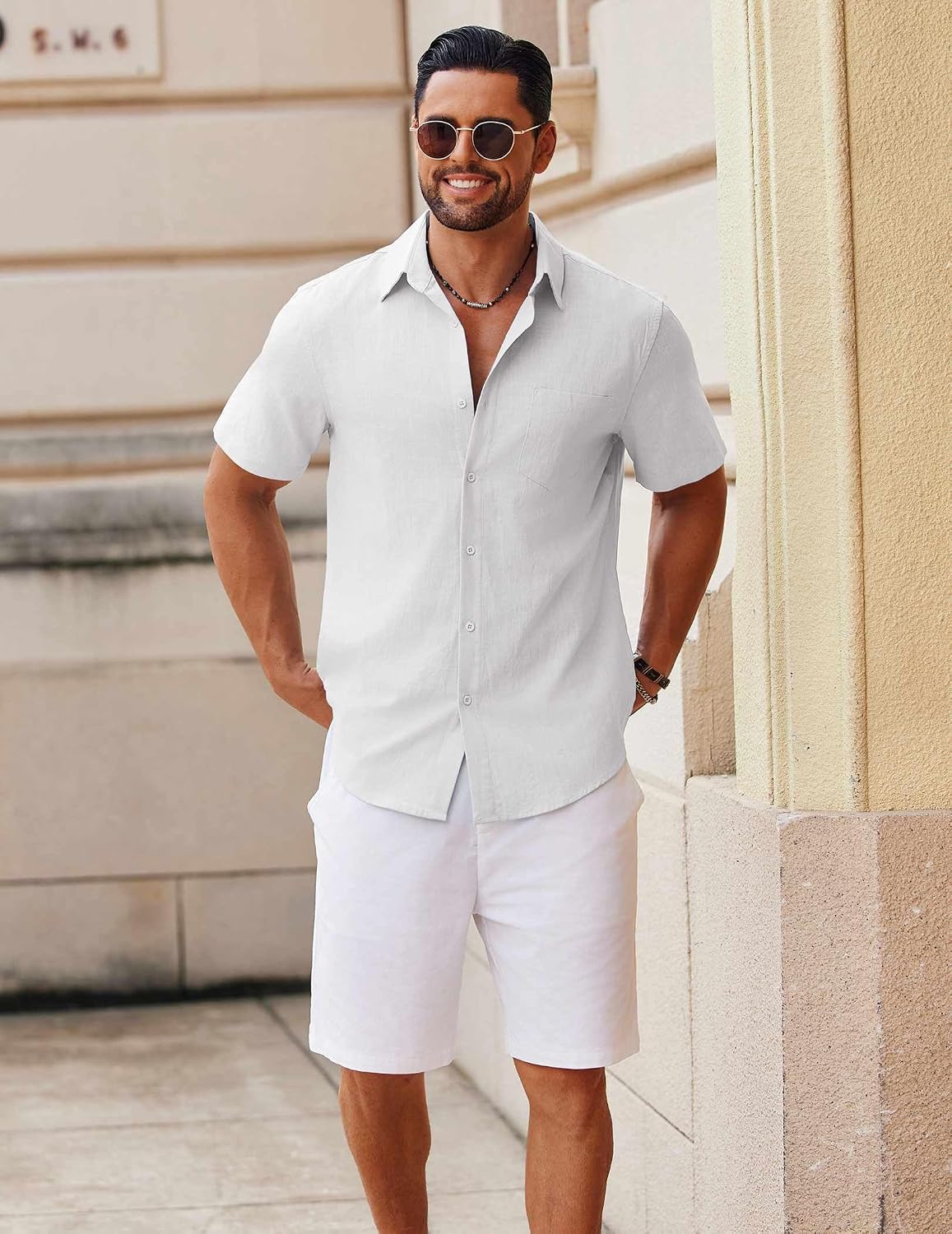 COOFANDY Men's Button Down Short