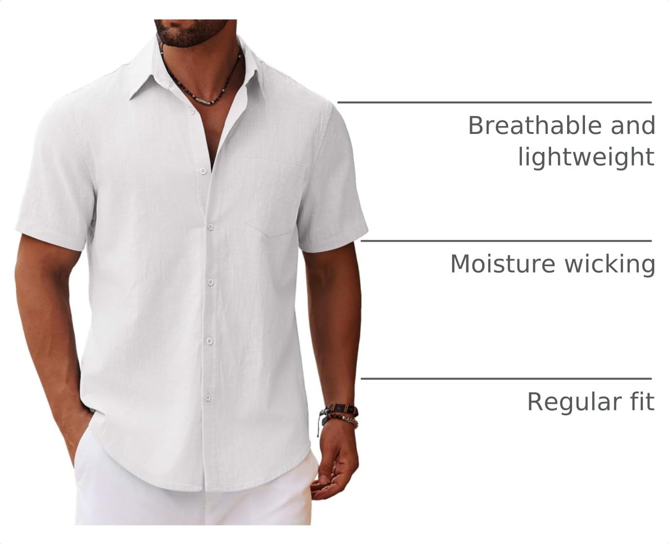 COOFANDY Men's Button Down Short