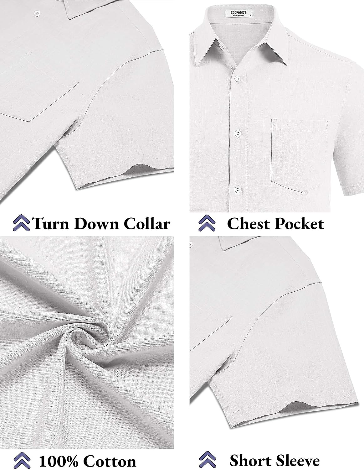 COOFANDY Men's Button Down Short