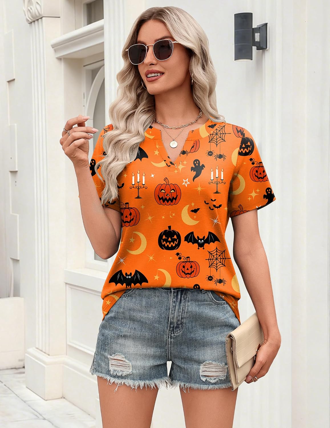 Zeagoo Womens Tops Short Sleeve V Neck Tee Shirts Cute Dressy Casual - Image 6