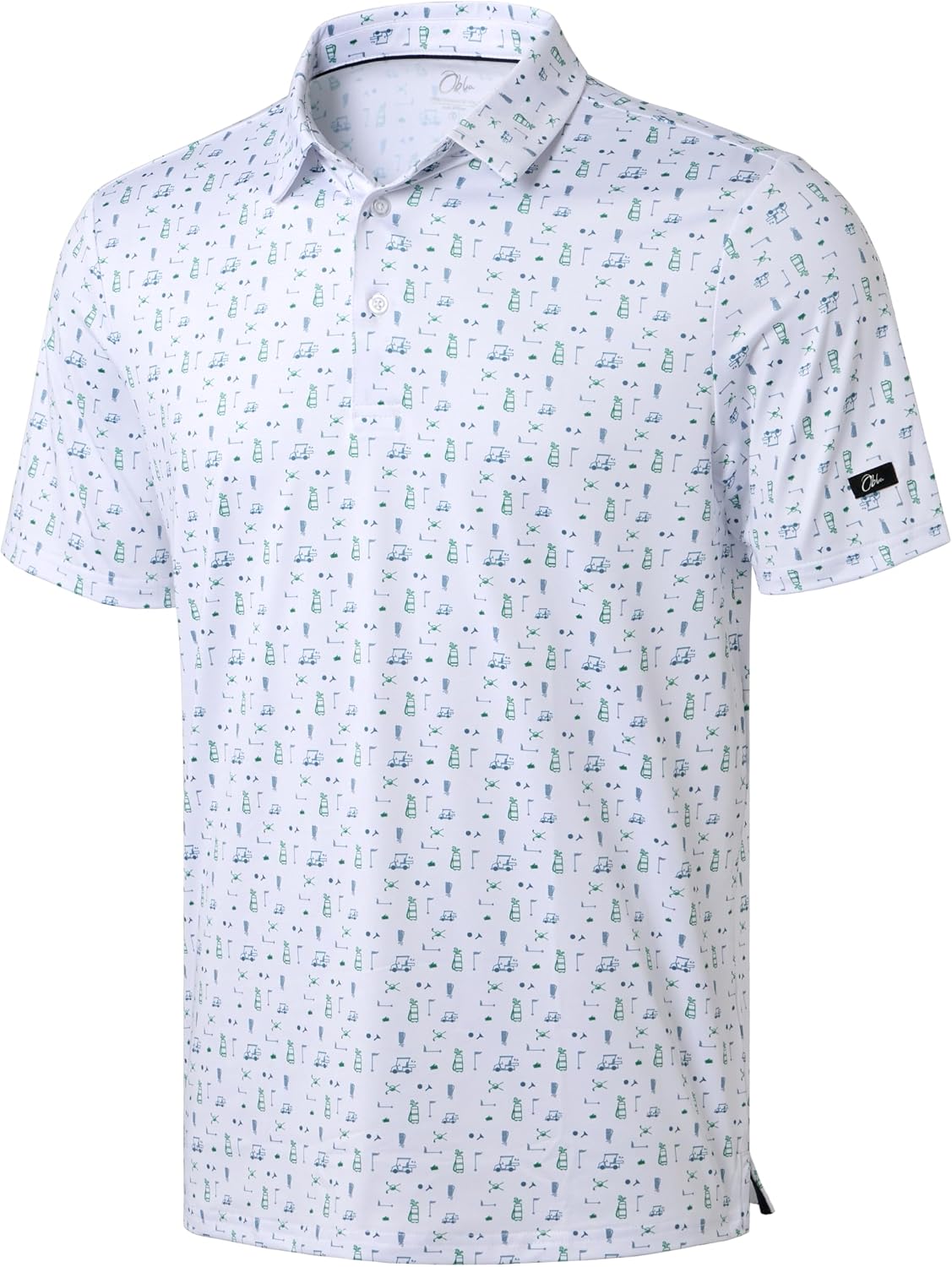 Obla Men's Golf Polo Shirts Print Short Sleeve Dry Fit Collared Shirt