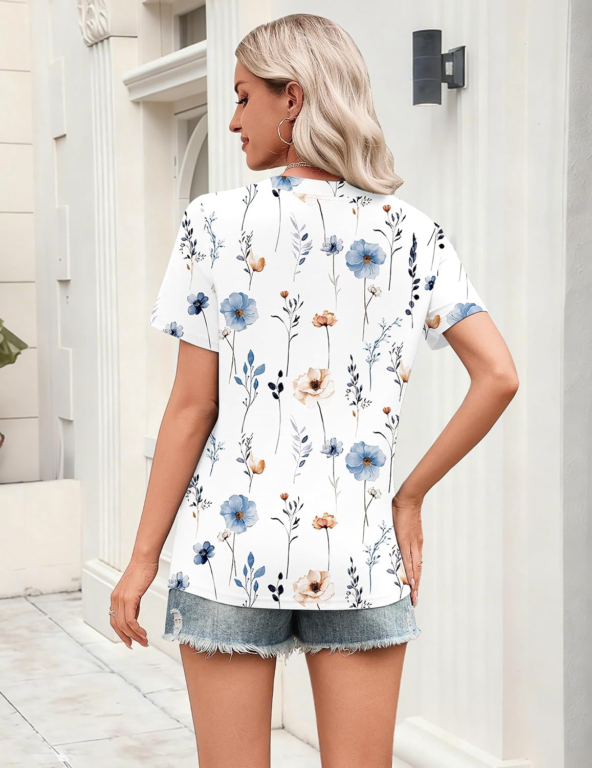 Zeagoo Womens Tops Short Sleeve V Neck Tee Shirts Cute Dressy Casual - Image 6