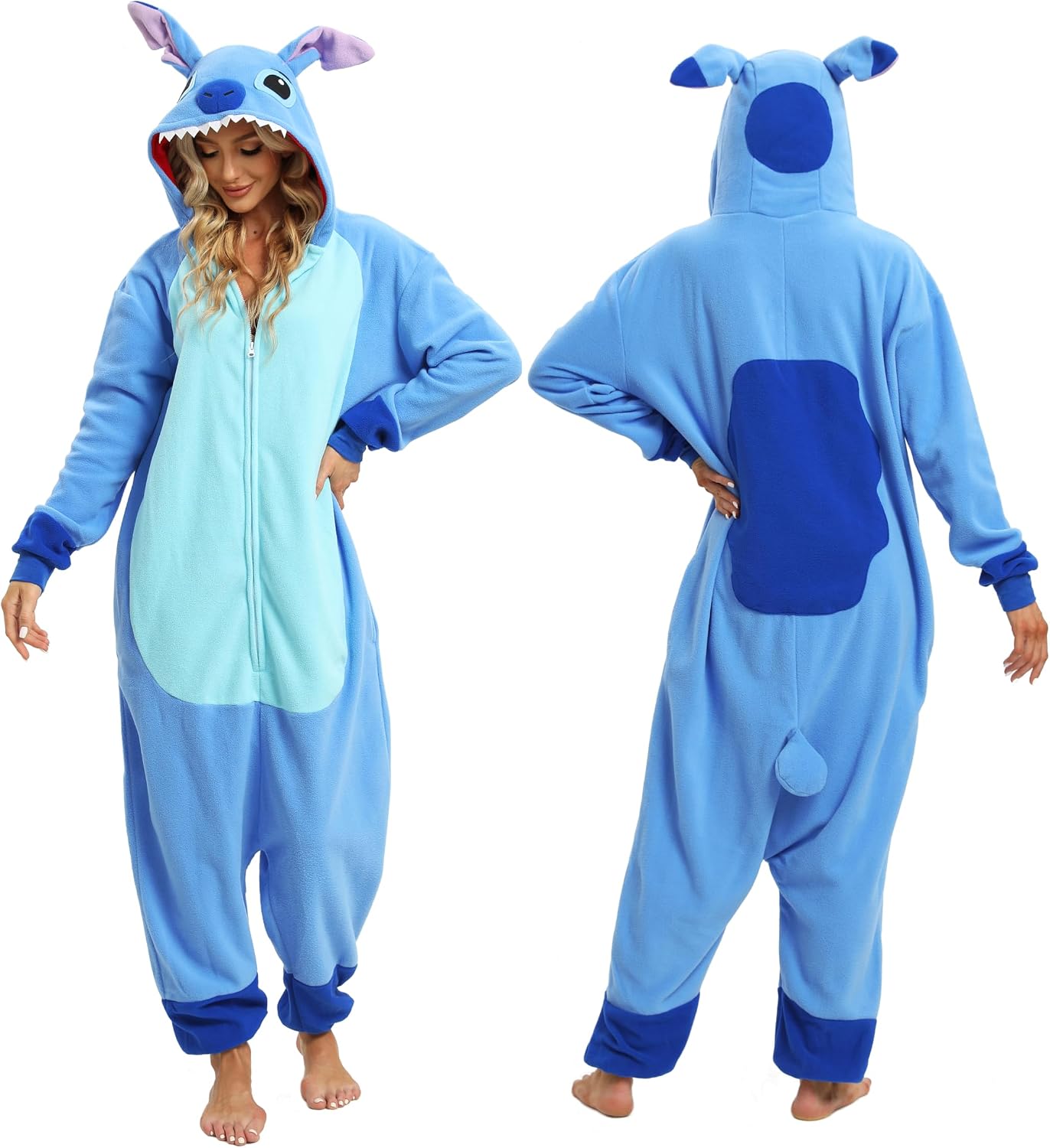 NAITOKE Halloween Adult Onesie Fleece Cosplay Pajamas for Women Men Teens