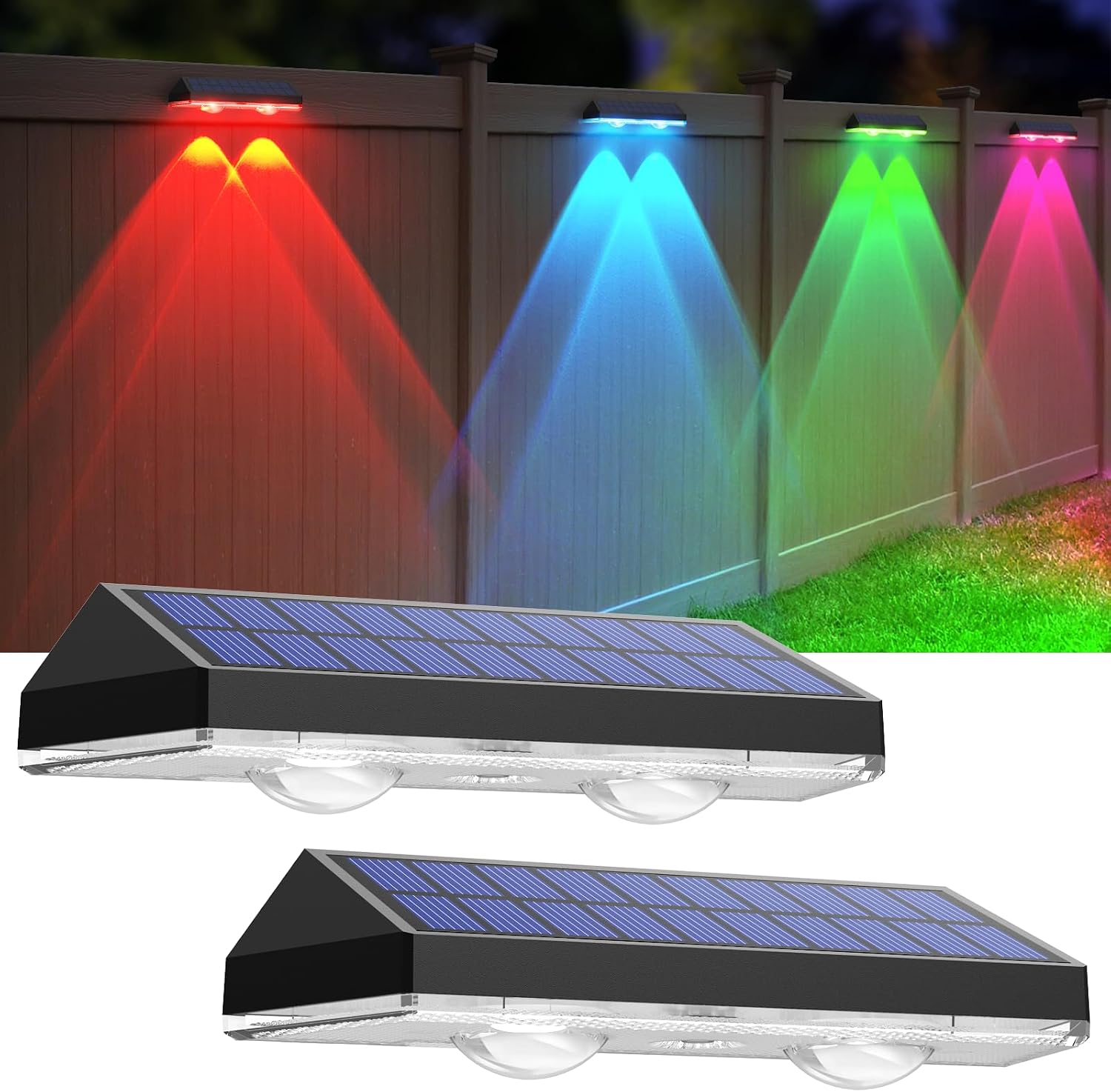 LIANGLOME Solar Fence Lights Outdoor