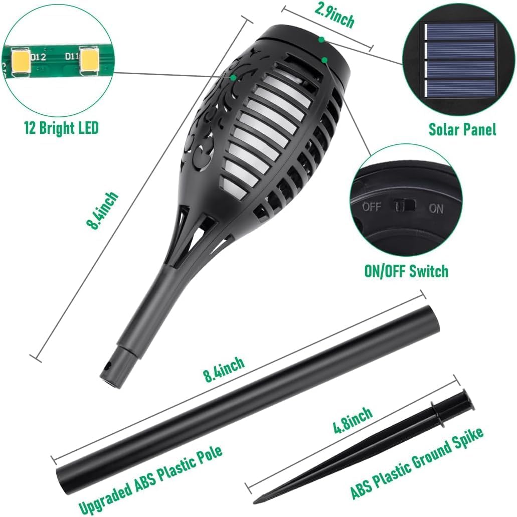 IkeeRuic Solar Torch Light