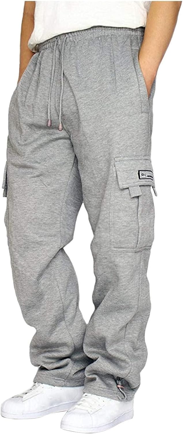 Men's Cargo Sweatpants Casual Fleece