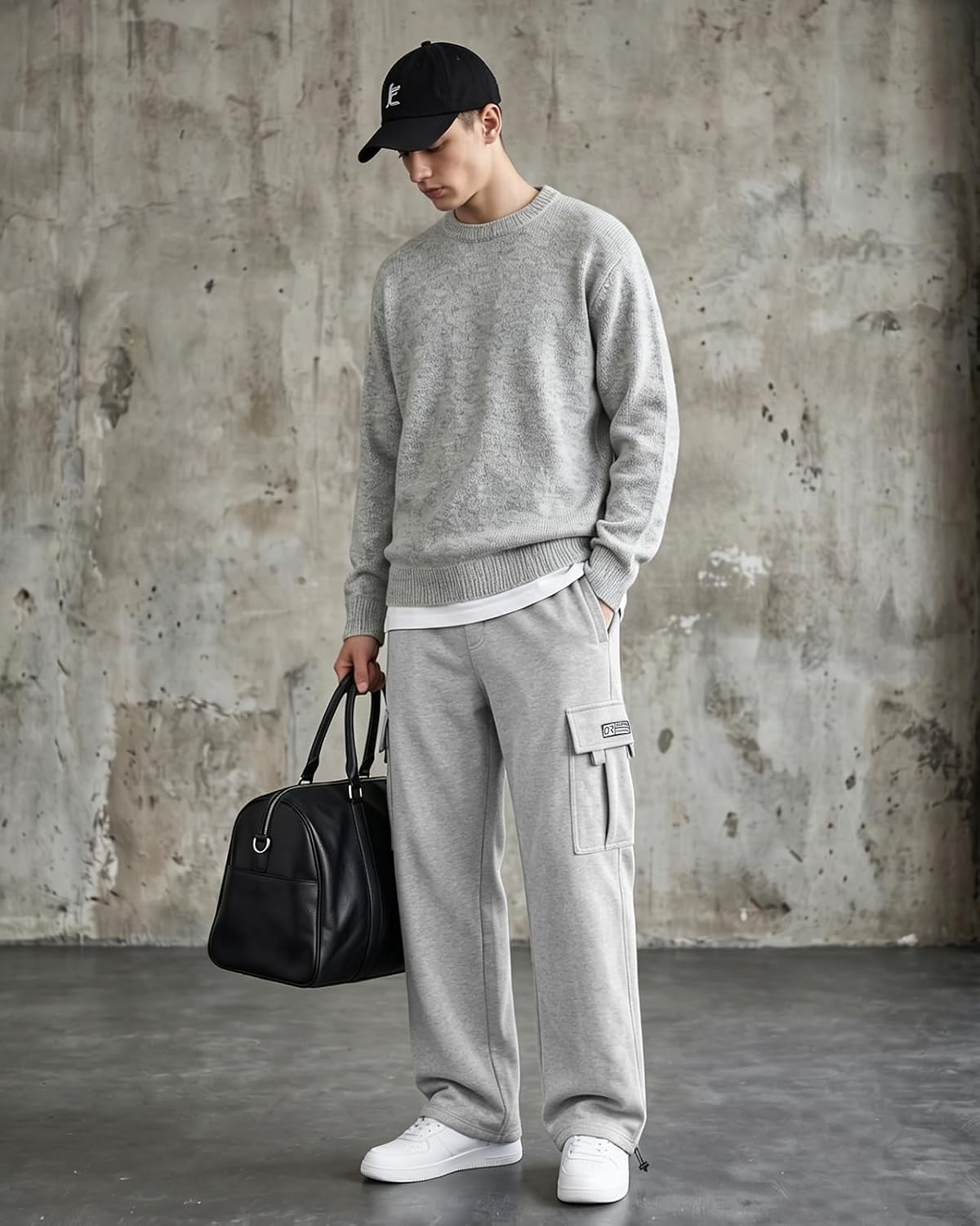 Men's Cargo Sweatpants Casual Fleece