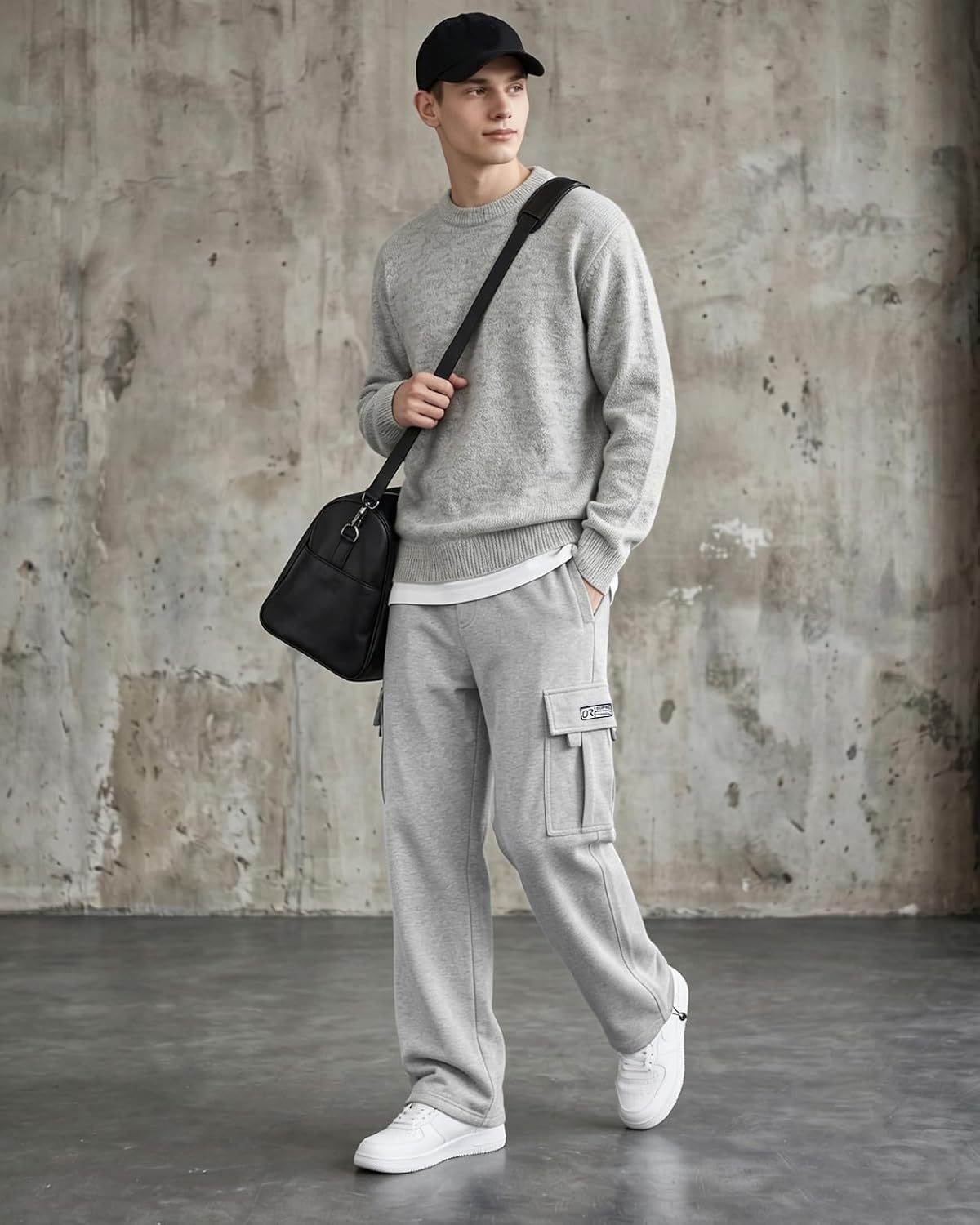 Men's Cargo Sweatpants Casual Fleece