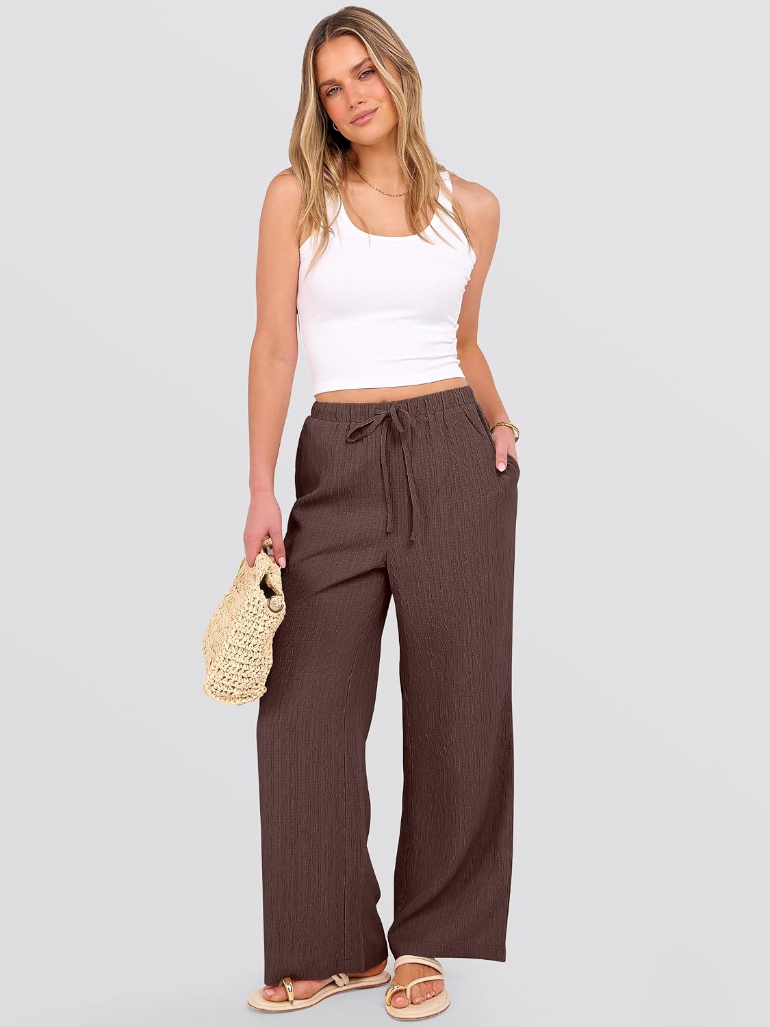 ANRABESS Womens Wide Leg Casual
