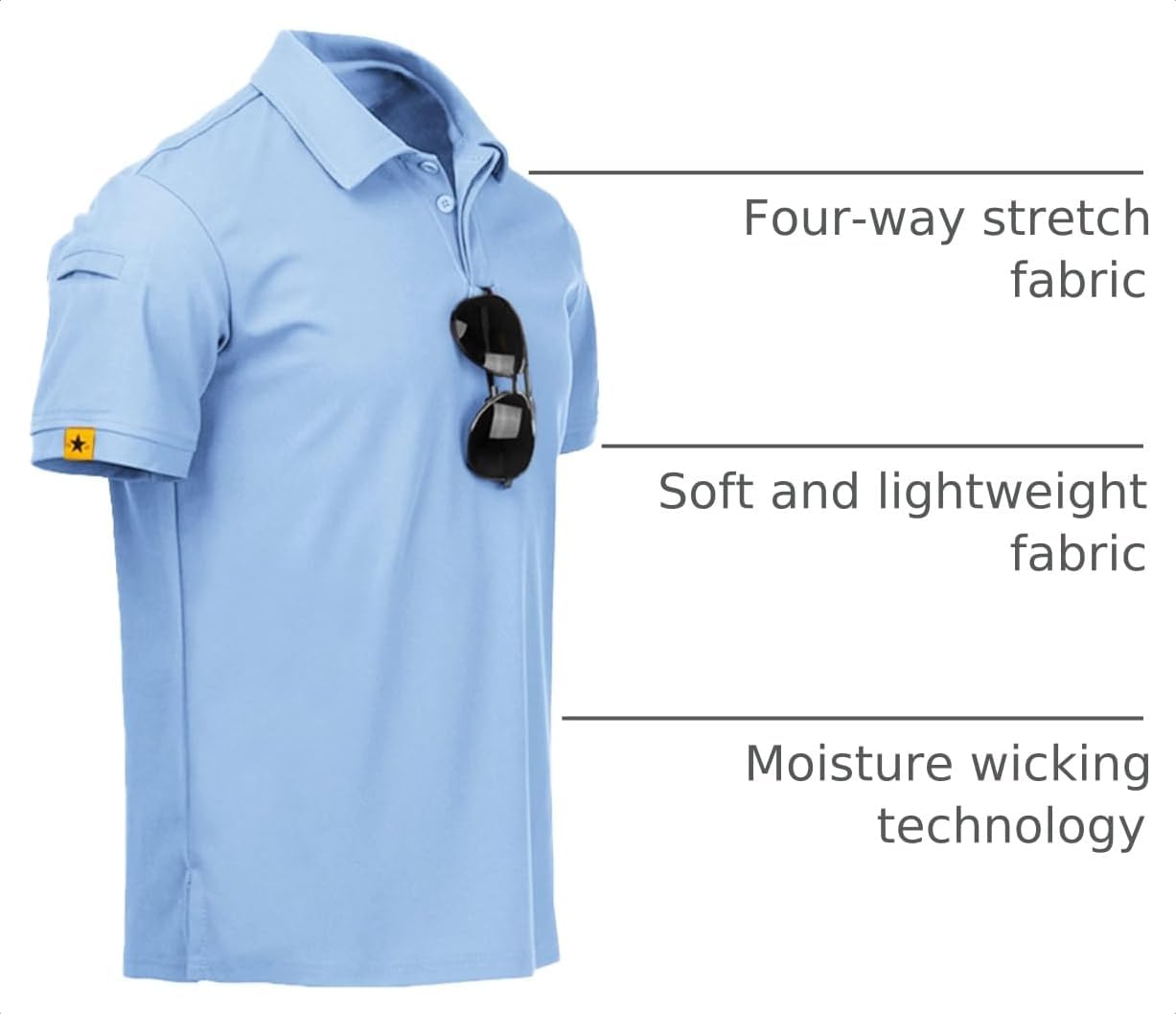 ZITY Mens Polo Shirt Short Sleeve Moisture Wicking Athletic Golf Polos - Image 4