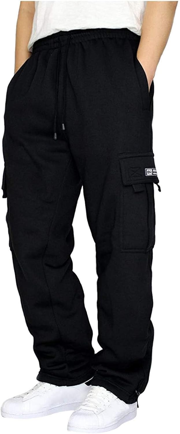 Men's Cargo Sweatpants Casual Fleece