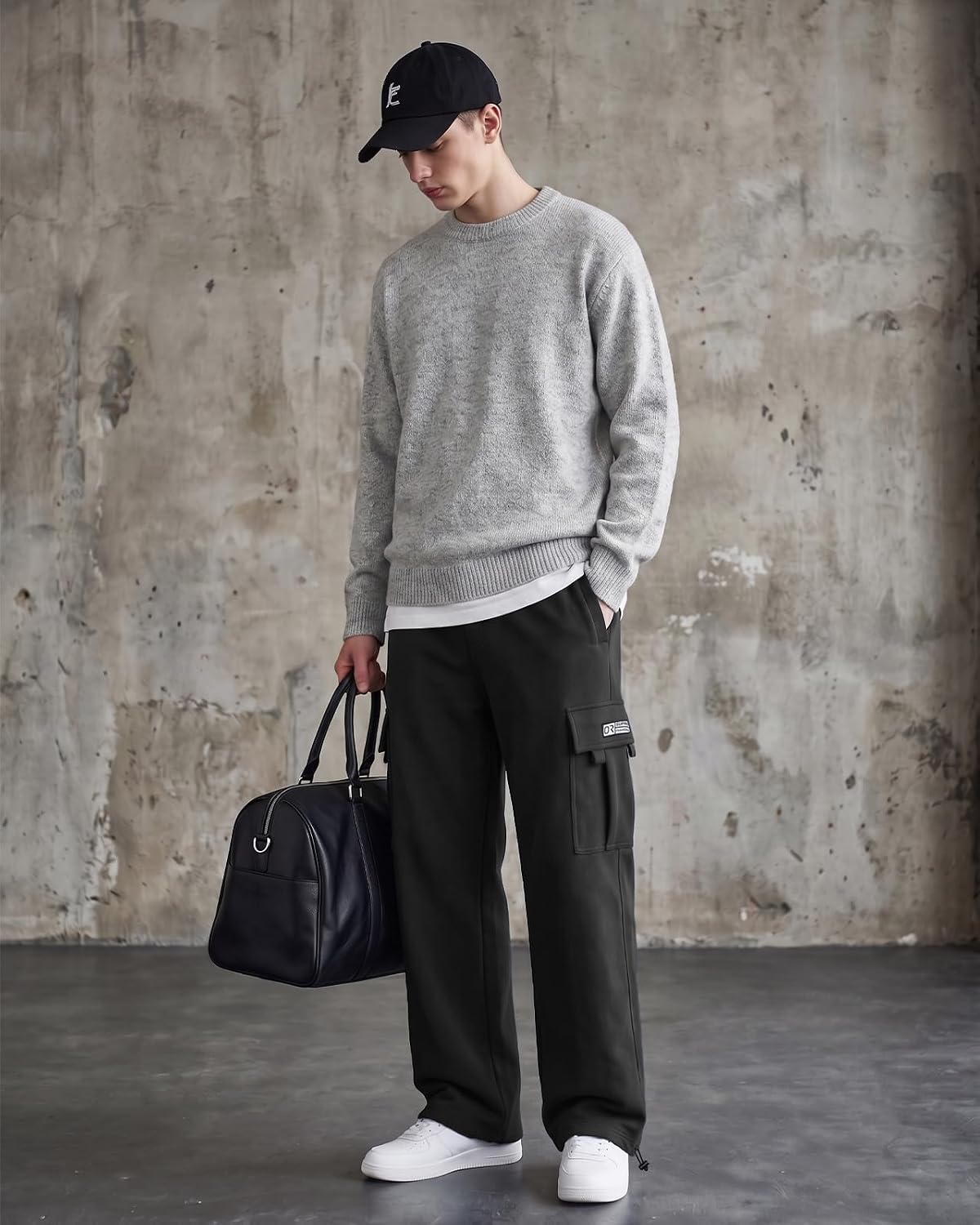 Men's Cargo Sweatpants Casual Fleece