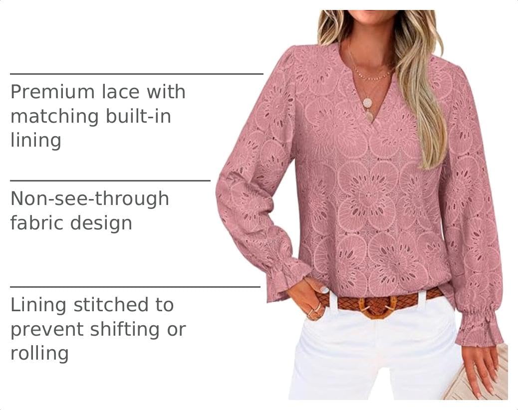 RUMIA Womens Blouses V Neck