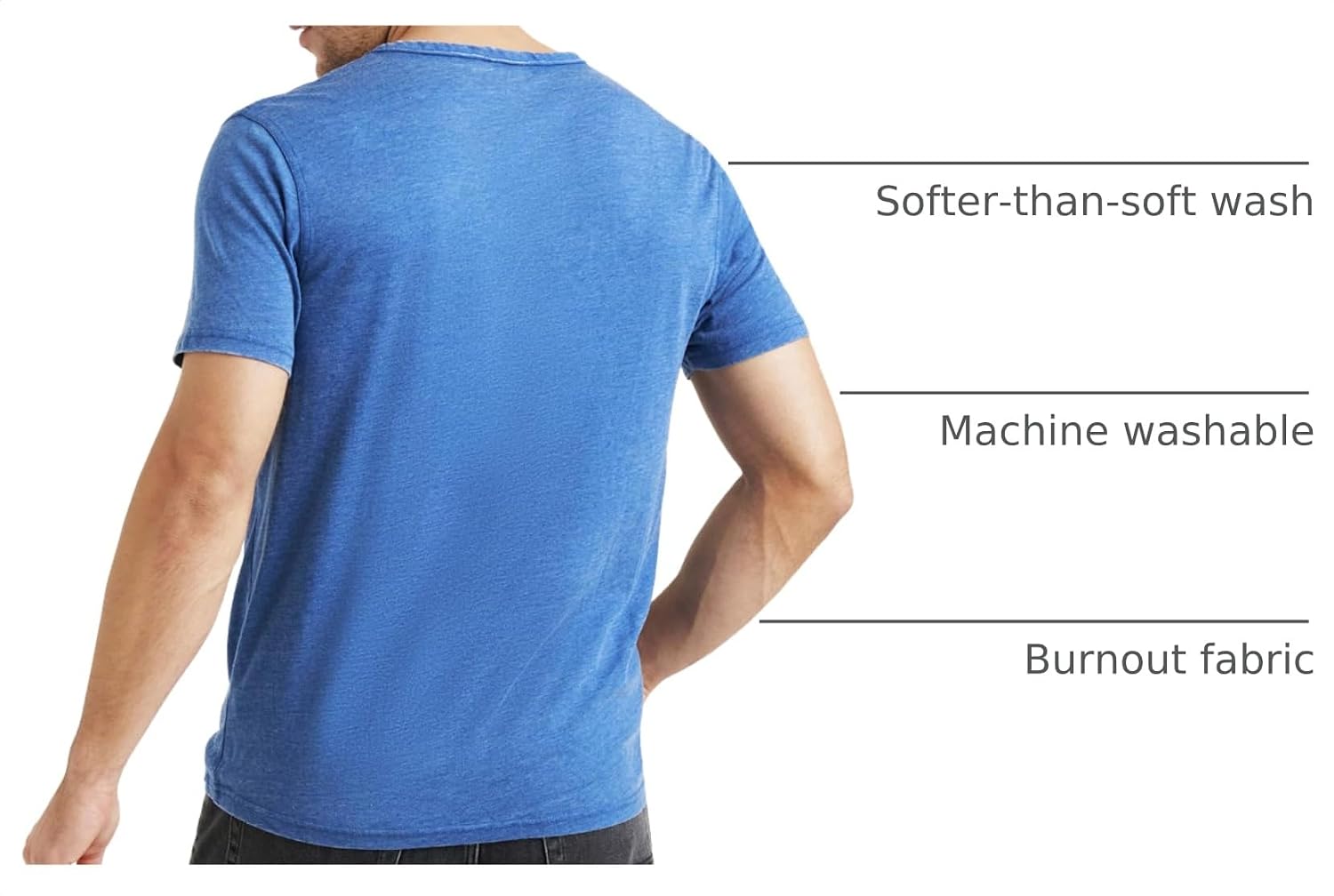 Lucky Brand Men's Venice Burnout Notch Neck Tee Shirt - Image 3