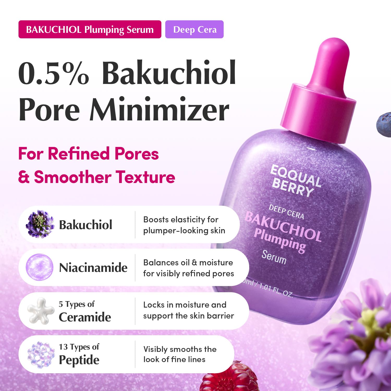 EQQUALBERRY Bakuchiol Plumping Serum