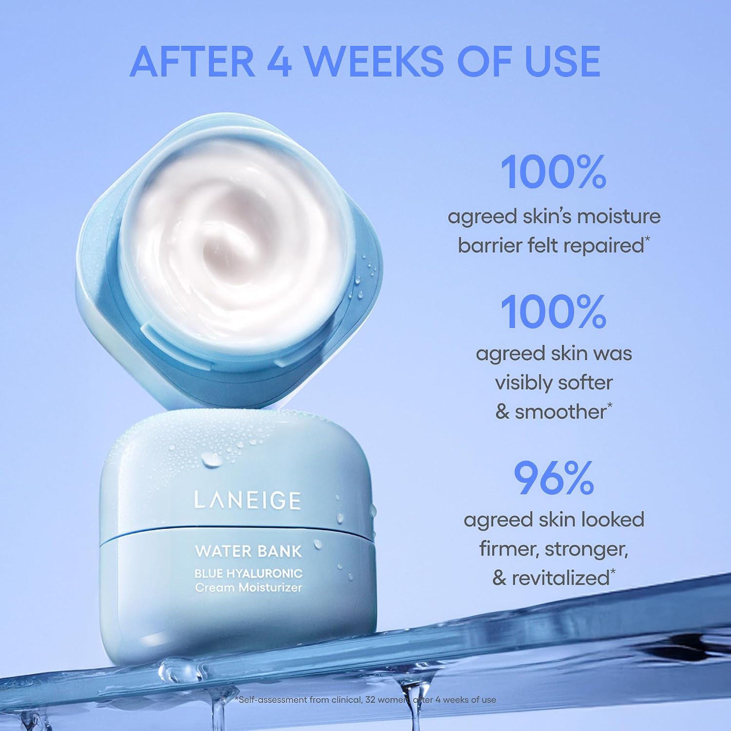 LANEIGE Water Bank Blue Hyaluronic Acid Cream Daily Face Moisturizer - Image 8