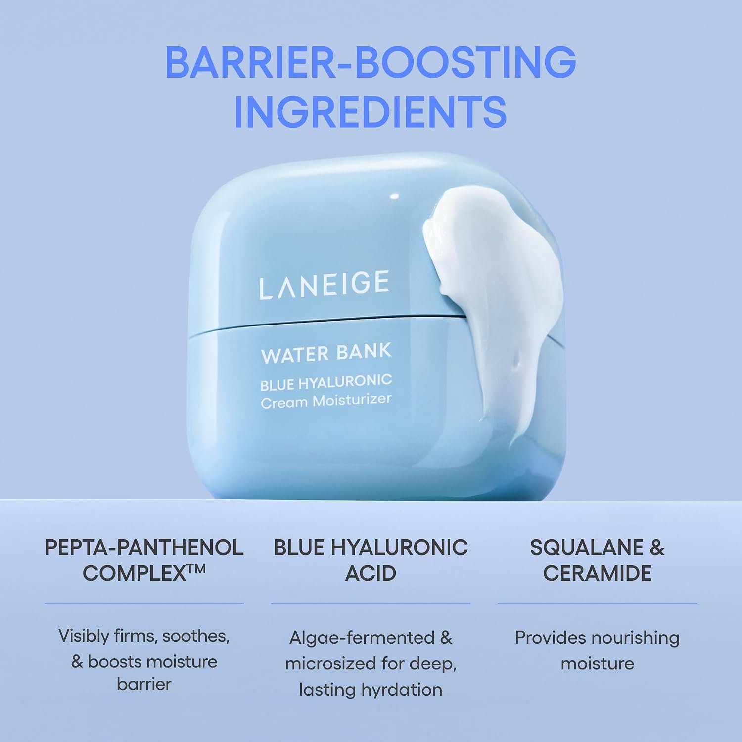 LANEIGE Water Bank Blue Hyaluronic Acid Cream Daily Face Moisturizer - Image 9
