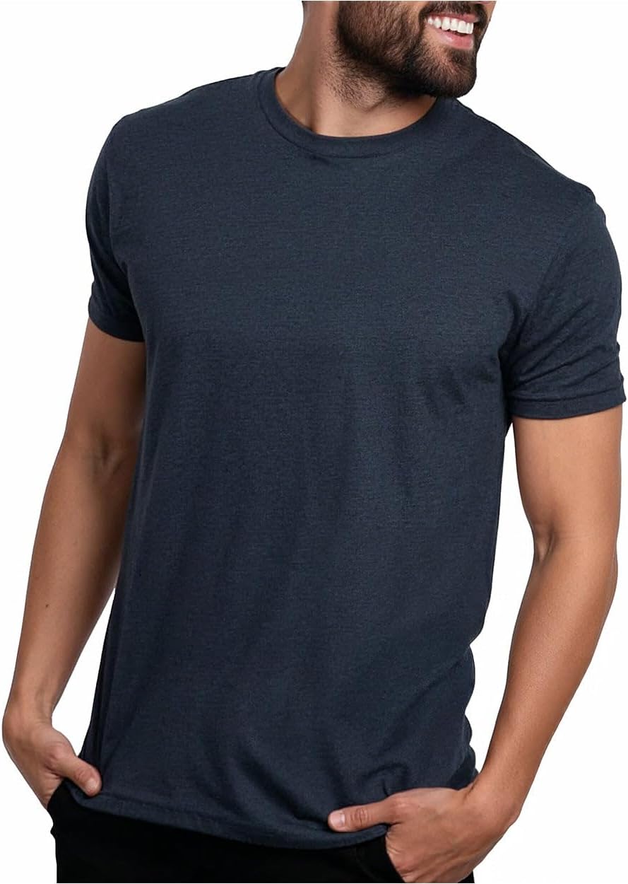 Mens T Shirts Soft Cotton Crew Neck Athletic Fit Casual Tees S-4XL