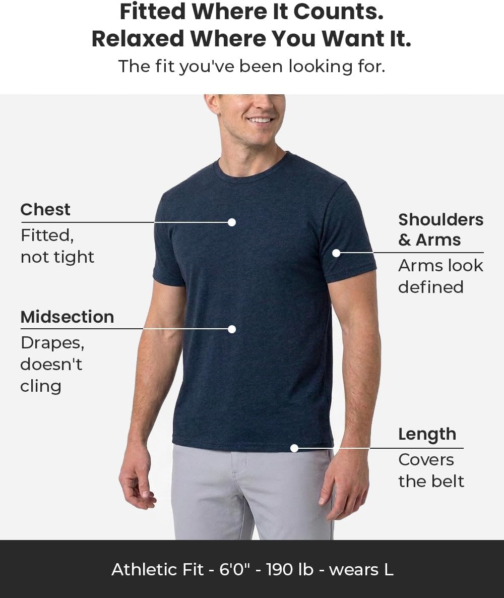 Mens T Shirts Soft Cotton Crew Neck Athletic Fit Casual Tees S-4XL - Image 2