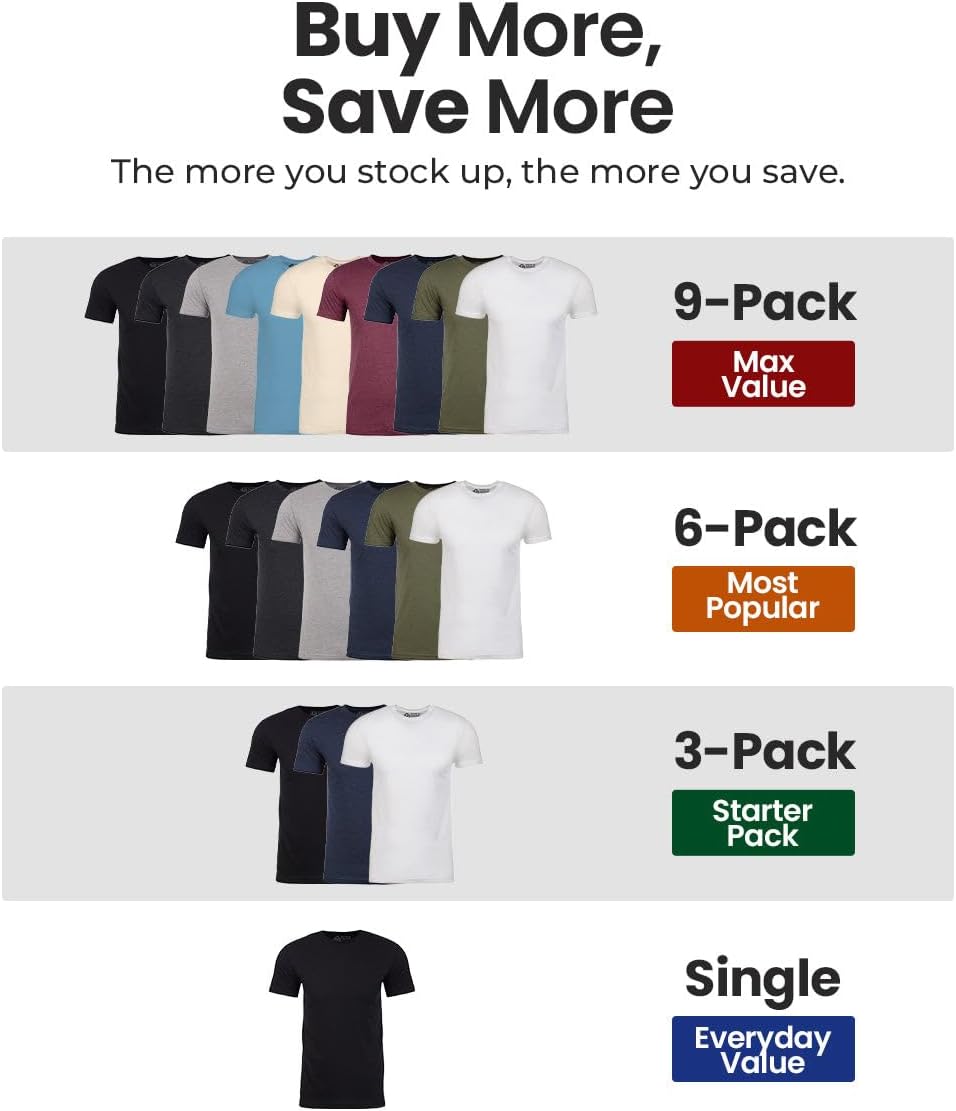 Mens T Shirts Soft Cotton Crew Neck Athletic Fit Casual Tees S-4XL - Image 7
