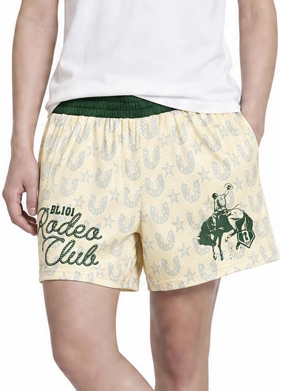 BL101 Youth Rodeo Club Baseball Mesh Shorts for Boys - Green, Sizes YS-YXL