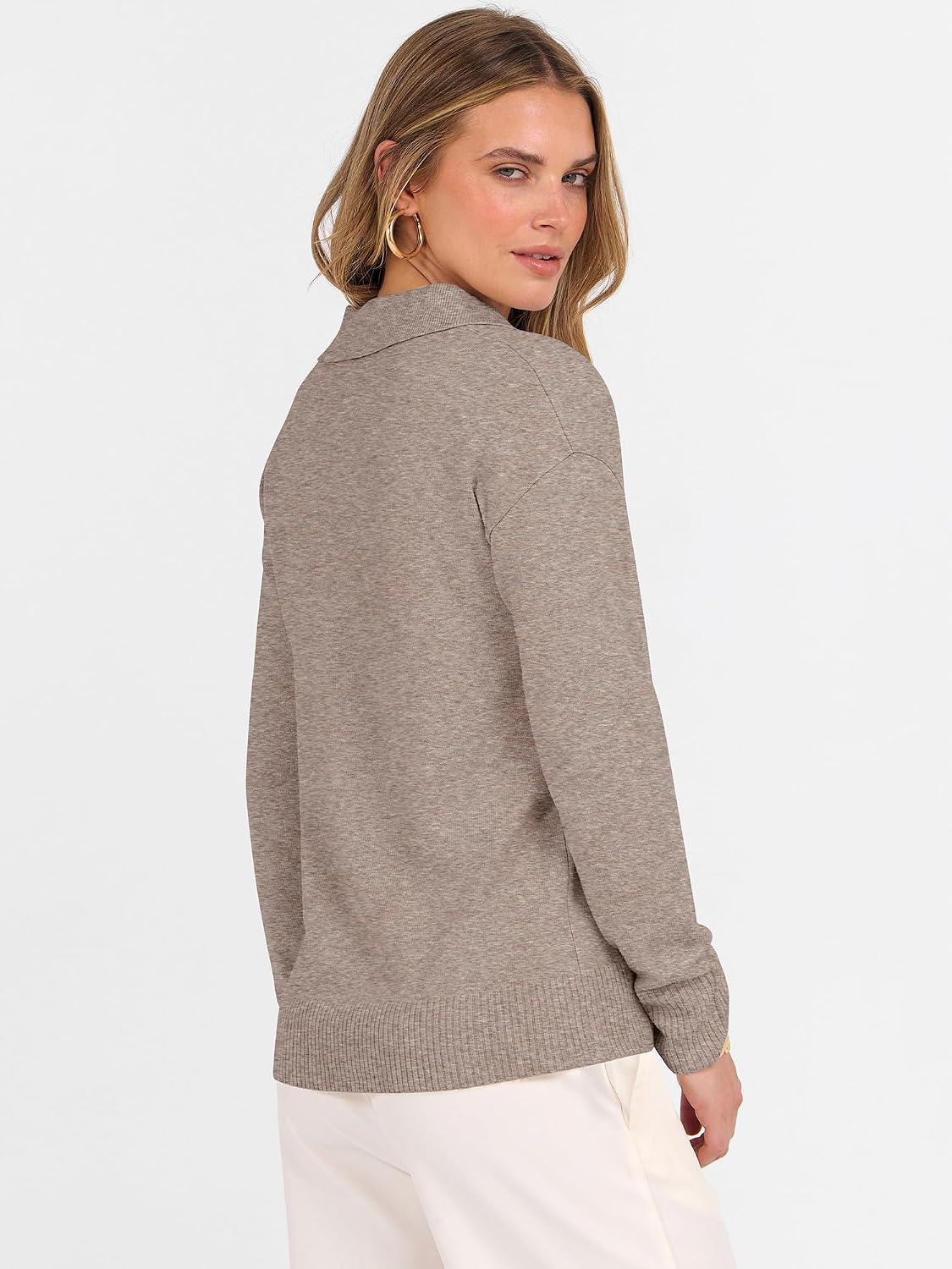 ANRABESS Women Polo V Neck Lightweight Fall Sweaters - Image 6