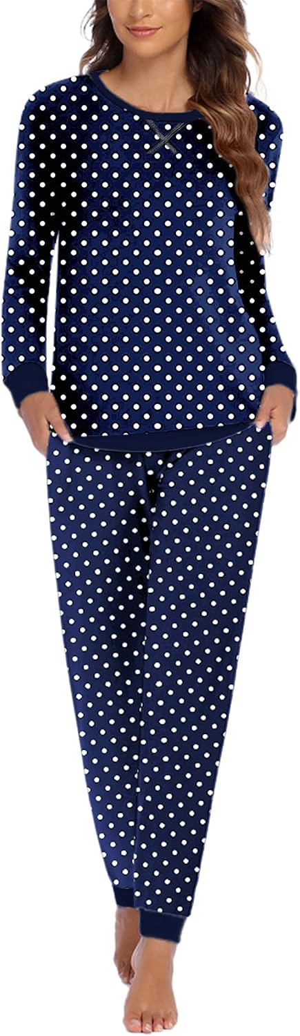 Ekouaer Pajamas for Women Comfy Long Sleeve Jogger Set Lounge Pjs Set