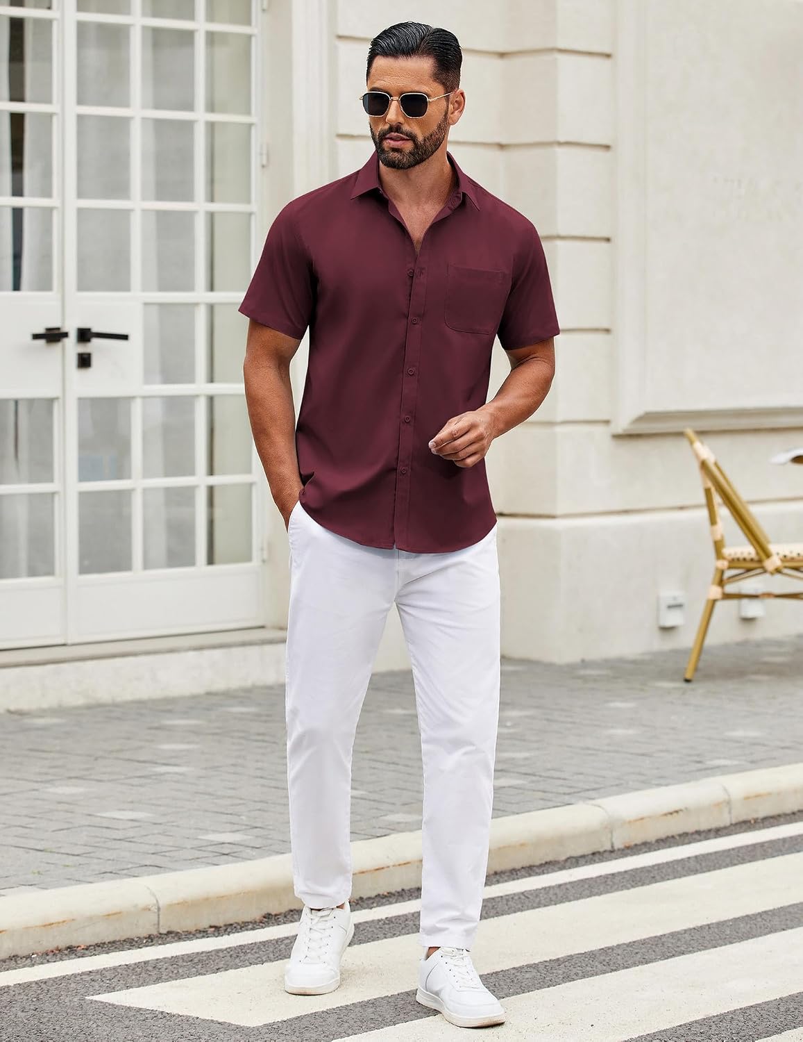 COOFANDY Mens Short Sleeve Casual